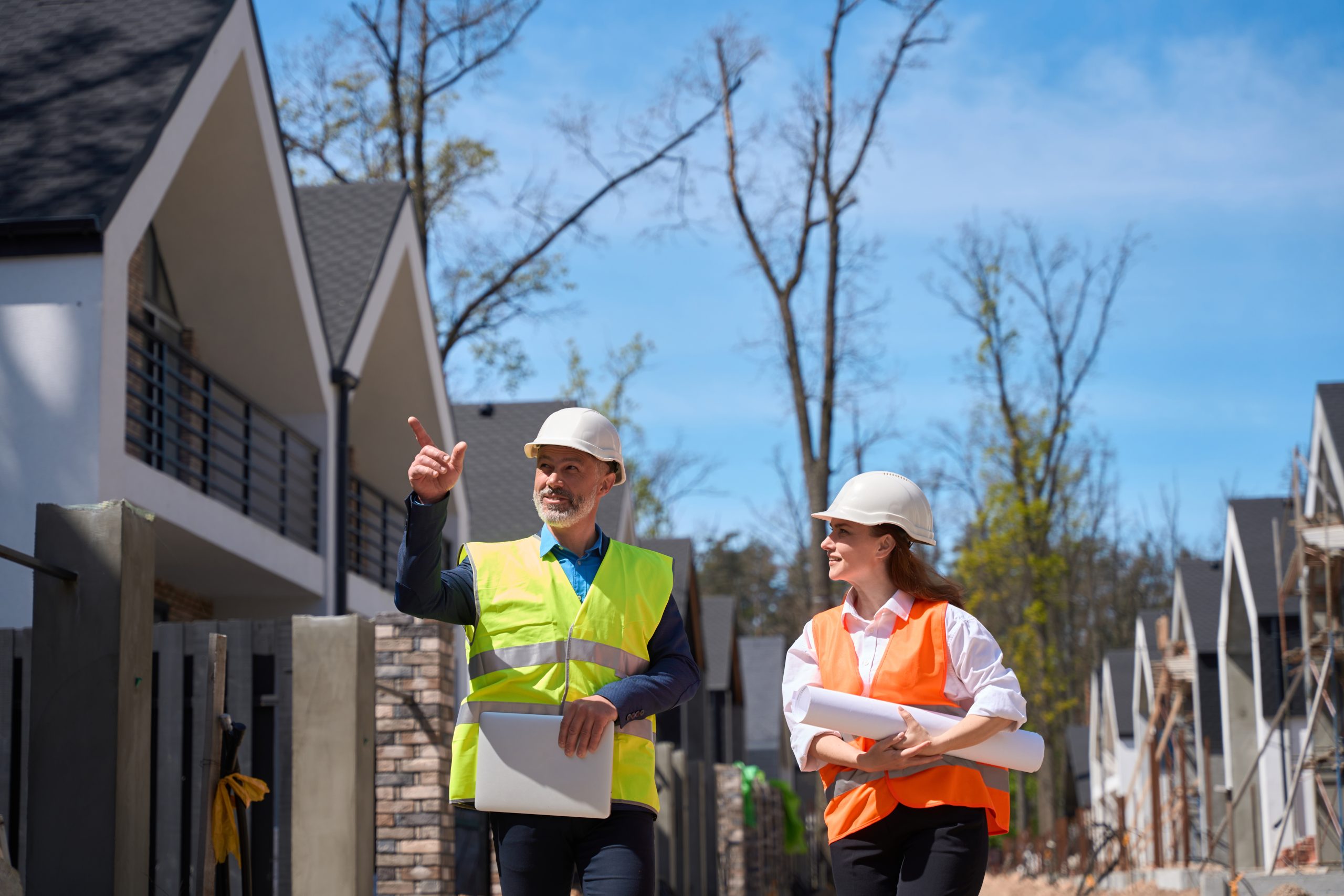 supervisor inspecting construction site